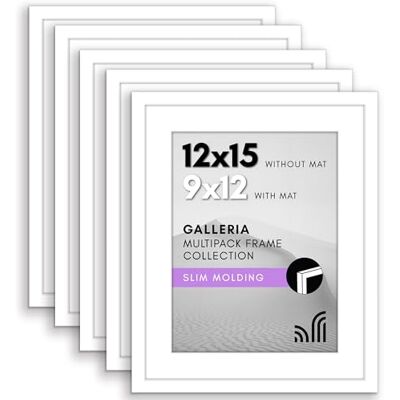 Americanflat Galleria Collection Set van 5 fotolijsten, plexiglas, gepolijst, 30,5 x 38 cm, fotoruimte 23 x 30,5 cm met passe-partout, 30,5 x 38 cm zonder passe-partout, om op te hangen, wit Americanflat Galleria Collection Set van 5 fotolijsten, plexiglas, gepolijst, 30,5 x 38 cm, fotoruimte 23 x 30,5 cm met passe-partout, 30,5 x 38 cm zonder passe-partout, om op te hangen, wit