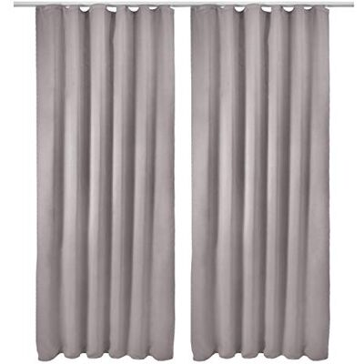 Beautissu Set van 2 verduisteringsgordijnen Amelie 140 x 245 cm grijs gordijn ondoorzichtig met plooiband 2 stuks verduisterende gordijnen universele band gordijnen voor woonkamer, slaapkamer en kantoor Beautissu Set van 2 verduisteringsgordijnen Amelie 140 x 245 cm grijs gordijn ondoorzichtig met plooiband 2 stuks verduisterende gordijnen universele band gordijnen voor woonkamer, slaapkamer en kantoor