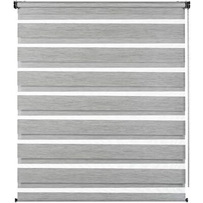 Gardinia Luxe dubbel rolgordijn, plafondmontage, muur of nis, dubbel rolgordijn, zijrolgordijn, transparante en ondoorzichtige strepen, montageset inclusief grijs gemêleerd, 50 x 180 cm (b x h) Gardinia Luxe dubbel rolgordijn, plafondmontage, muur of nis, dubbel rolgordijn, zijrolgordijn, transparante en ondoorzichtige strepen, montageset inclusief grijs gemêleerd, 50 x 180 cm (b x h)