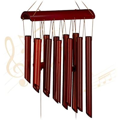 Relaxdays Bamboe windgong, geluidsbel, decoratie om op te hangen voor binnen en buiten, warm geluid, windgerst, 60 x 21 cm (h x b), bruin Relaxdays Bamboe windgong, geluidsbel, decoratie om op te hangen voor binnen en buiten, warm geluid, windgerst, 60 x 21 cm (h x b), bruin