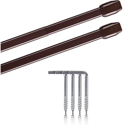 Bestlivings Gordijnroede, uittrekbaar, 110-150 cm, met schroefhaken, bruin, set van 2 Bestlivings Gordijnroede, uittrekbaar, 110-150 cm, met schroefhaken, bruin, set van 2