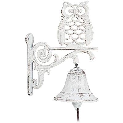 Relaxdays 1 gietijzeren bel met uil antiek design met klep weerbestendig tuindecoratie tuindecoratie wit Relaxdays 1 gietijzeren bel met uil antiek design met klep weerbestendig tuindecoratie tuindecoratie wit