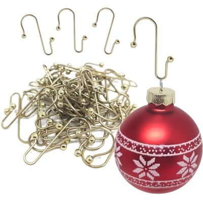 com-four ® 50 x premium haken voor kerstboomversiering Robuuste dubbele haken voor kerstboomversieringen perfect voor decoratieve hangers com-four ® 50 x premium haken voor kerstboomversiering Robuuste dubbele haken voor kerstboomversieringen perfect voor decoratieve hangers