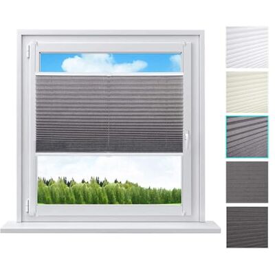 WOLTU Klemmfix plisségordijn zonder boren voor ramen en deuren kreukels optiek plissé verduisteringsrolgordijn Easy Fix & spannen, zonwering 55x130cm grijs # 391 WOLTU Klemmfix plisségordijn zonder boren voor ramen en deuren kreukels optiek plissé verduisteringsrolgordijn Easy Fix & spannen, zonwering 55x130cm grijs # 391