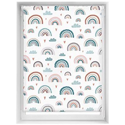 Blindecor Easy Rolgordijn doorschijnend digitaal bedrukt regenboog blauw 110 x 150 cm (B x H) stofmaat 107 x 145 cm Blindecor Easy Rolgordijn doorschijnend digitaal bedrukt regenboog blauw 110 x 150 cm (B x H) stofmaat 107 x 145 cm