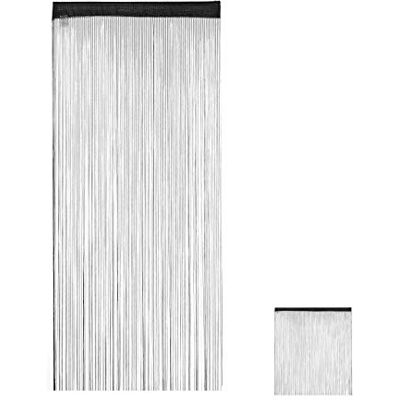 Relaxdays Draden, franjes, vensterdeur, gordijn hoogte 245 cm, 90 x 245 cm, zwart, polyester, 1 element Relaxdays Draden, franjes, vensterdeur, gordijn hoogte 245 cm, 90 x 245 cm, zwart, polyester, 1 element