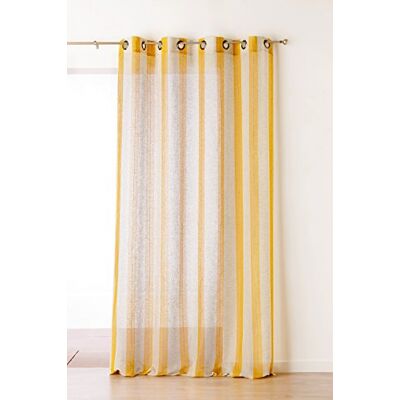 LINDER 1168/33/375FR gestreept gordijn polyester/linnen/katoen, oker 150 x 280 cm LINDER 1168/33/375FR gestreept gordijn polyester/linnen/katoen, oker 150 x 280 cm