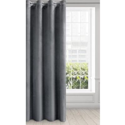 Eurofirany Ondoorzichtig fluwelen gordijn met plooiband, velours, melanie, grafiet, 140 x 250 cm Eurofirany Ondoorzichtig fluwelen gordijn met plooiband, velours, melanie, grafiet, 140 x 250 cm