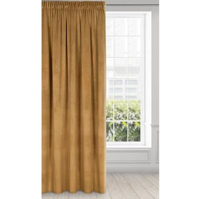 Eurofirany Ondoorzichtig fluwelen gordijn met plooiband, fluweel, melanie (honing, 140 x 270 cm) Eurofirany Ondoorzichtig fluwelen gordijn met plooiband, fluweel, melanie (honing, 140 x 270 cm)
