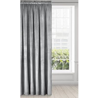 Eurofirany Ondoorzichtig fluwelen gordijn met plooiband, fluweel, melanie (zilver, 140 x 270 cm) Eurofirany Ondoorzichtig fluwelen gordijn met plooiband, fluweel, melanie (zilver, 140 x 270 cm)