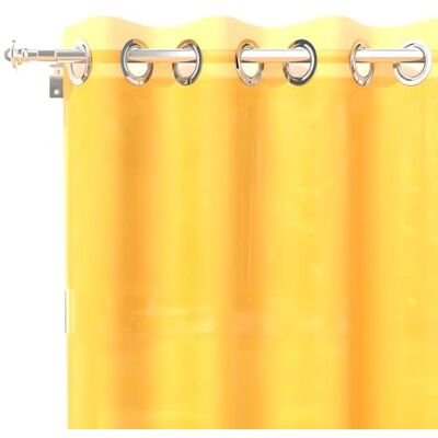 Soleil d'ocre , Alix Gordijn met ogen, polyester, lichtgeel, 135 x 250 cm Soleil d'ocre , Alix Gordijn met ogen, polyester, lichtgeel, 135 x 250 cm