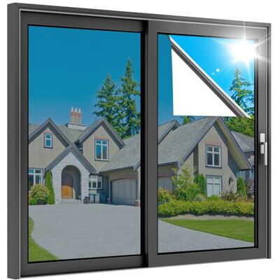 rabbitgoo Eenrichtingsfolie Zilver Reflecterende Spiegel Glasfolie 60x200CM Warmteregeling Privacy Glasfolie Spiegel Sticker Zelfklevende Zonwerende Isolatie Gespiegelde Venster Tint .. rabbitgoo Eenrichtingsfolie Zilver Reflecterende Spiegel Glasfolie 60x200CM Warmteregeling Privacy Glasfolie Spiegel Sticker Zelfklevende Zonwerende Isolatie Gespiegelde Venster Tint ..