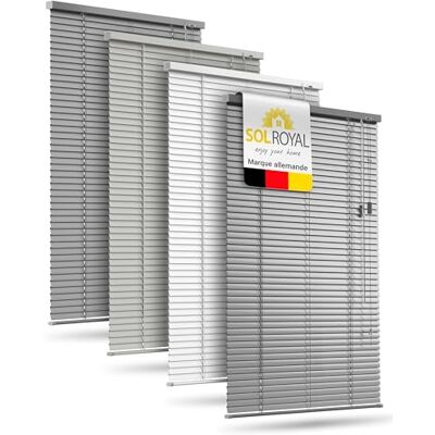 Sol Royal jaloezie zonder boren aluminium lamellen 25mm binnen 100 x 130 cm, glanzend zilver, zonder boren, zonwering en inkijkbescherming, voor binnen, Venetiaanse jaloezieën, klemhouder Sol Royal jaloezie zonder boren aluminium lamellen 25mm binnen 100 x 130 cm, glanzend zilver, zonder boren, zonwering en inkijkbescherming, voor binnen, Venetiaanse jaloezieën, klemhouder