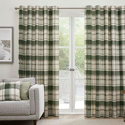 Fusion Balmoral Check gordijnen met ogen, 229 x 229 cm (B x H) Groen Fusion Balmoral Check gordijnen met ogen, 229 x 229 cm (B x H) Groen