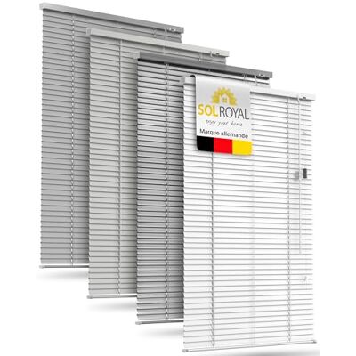 Sol Royal jaloezie zonder boren aluminium binnen lamellen 25mm 110 x 130 cm, wit glanzend, zonder boren, zonwering en inkijkbescherming, jaloezieën, voor binnen, klemhouder, raam JA2 Sol Royal jaloezie zonder boren aluminium binnen lamellen 25mm 110 x 130 cm, wit glanzend, zonder boren, zonwering en inkijkbescherming, jaloezieën, voor binnen, klemhouder, raam JA2