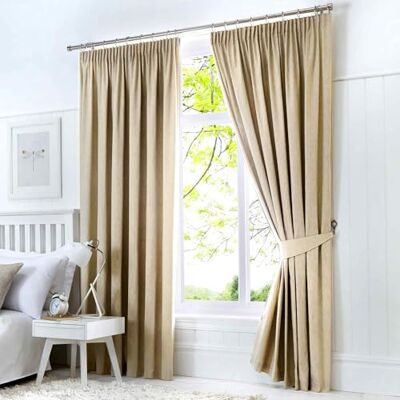Fusion Verduisteringsgordijnen, 2 stuks, natuurlijk, geplooid, polyester, voor slaapkamer en woonkamer, lichtbeige, 117 x 137 cm (b x l) Fusion Verduisteringsgordijnen, 2 stuks, natuurlijk, geplooid, polyester, voor slaapkamer en woonkamer, lichtbeige, 117 x 137 cm (b x l)