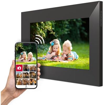 Thomson Digitale fotolijst, 7 inch, IPS-display, HD-touchscreen, WLAN, direct delen via app, intelligente functies, elektronische fotolijst met 32 GB geheugen, automatische rotatie Thomson Digitale fotolijst, 7 inch, IPS-display, HD-touchscreen, WLAN, direct delen via app, intelligente functies, elektronische fotolijst met 32 GB geheugen, automatische rotatie
