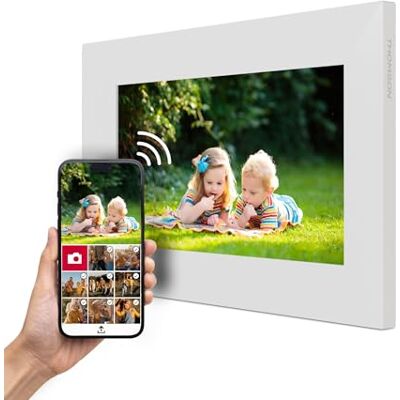 Thomson Digitale fotolijst, 7 inch, IPS-display, HD-touchscreen, directe delen via app, intelligente functies, elektronische fotolijst met 32 GB geheugen, automatische rotatie, wit Thomson Digitale fotolijst, 7 inch, IPS-display, HD-touchscreen, directe delen via app, intelligente functies, elektronische fotolijst met 32 GB geheugen, automatische rotatie, wit