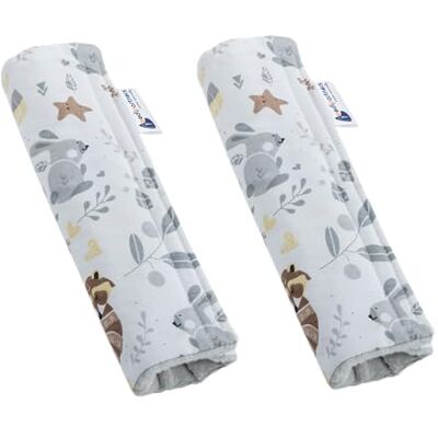 Medi Partners 2 stuks gordelbeschermer voor auto, 17 x 22 cm, baby, 100% katoen, minky dubbelzijdig, sportwagen, wrijvingspunten (hert met minky grijs) Medi Partners 2 stuks gordelbeschermer voor auto, 17 x 22 cm, baby, 100% katoen, minky dubbelzijdig, sportwagen, wrijvingspunten (hert met minky grijs)