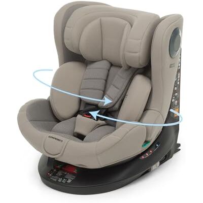 Foppapedretti FP360 Quick i-Size, 360° draaibare zitting voor kinderen van 40 tot 150 cm hoogte, 0 tot 12 jaar, ECE R129, Dualfix-bevestiging (Isofix en niet), Safe Body Protection, Desert Foppapedretti FP360 Quick i-Size, 360° draaibare zitting voor kinderen van 40 tot 150 cm hoogte, 0 tot 12 jaar, ECE R129, Dualfix-bevestiging (Isofix en niet), Safe Body Protection, Desert
