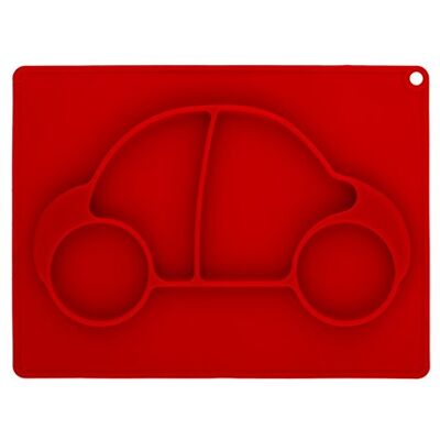 BRANDANI 53103 siliconen tablet in de vorm van een auto, antislip, rood BRANDANI 53103 siliconen tablet in de vorm van een auto, antislip, rood