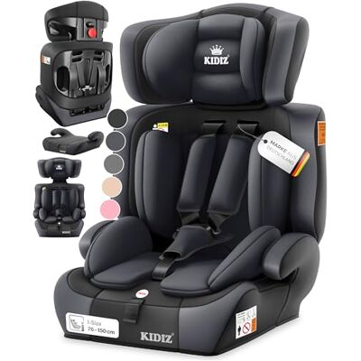 KIDIZ Autostoel voor kinderen, groep 1, 2 en 3, van 9 tot 36 kg, met 5-punts veiligheidsgordel, autostoel, verstelbare hoofdsteun, antraciet KIDIZ Autostoel voor kinderen, groep 1, 2 en 3, van 9 tot 36 kg, met 5-punts veiligheidsgordel, autostoel, verstelbare hoofdsteun, antraciet