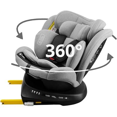 KidsZone Isofix Autostoel voor baby's, 0 tot 36 kg, 360 graden draaibaar, 40-150 cm, i-Size, 9 hoofdsteunposities, 5 kantelposities, 5-punts gordel KidsZone Isofix Autostoel voor baby's, 0 tot 36 kg, 360 graden draaibaar, 40-150 cm, i-Size, 9 hoofdsteunposities, 5 kantelposities, 5-punts gordel
