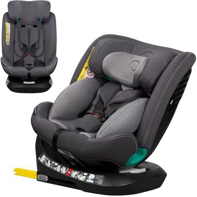 Lionelo Bastiaan One i-Size Autostoel, 360° draaibaar, voor baby's en kinderen, 40-150 cm, groep 0/1/2/3 ISOFIX & Top Tether, R129, hoofdsteun 13 posities, 5-punts riem, vormgeheugen, grijs Lionelo Bastiaan One i-Size Autostoel, 360° draaibaar, voor baby's en kinderen, 40-150 cm, groep 0/1/2/3 ISOFIX & Top Tether, R129, hoofdsteun 13 posities, 5-punts riem, vormgeheugen, grijs