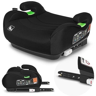 Lionelo Luuk Fix i-Size autostoelverhoger voor kinderen met ISOFIX (groep 2/3, 6-12 jaar, 125-150 cm), veilige autostoel R129, ergonomisch met comfortabele armleuningen, afneembare hoes, wasbaar, zwart Lionelo Luuk Fix i-Size autostoelverhoger voor kinderen met ISOFIX (groep 2/3, 6-12 jaar, 125-150 cm), veilige autostoel R129, ergonomisch met comfortabele armleuningen, afneembare hoes, wasbaar, zwart