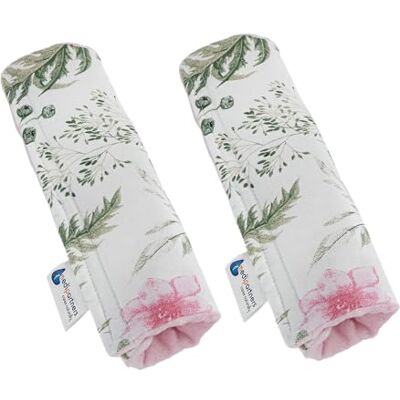 Medi Partners 2 stuks gordelbeschermer voor auto, 17 x 22 cm, baby, 100% katoen, minky dubbelzijdig, sportwagen, wrijvingspunten (bloemen met minky roze) Medi Partners 2 stuks gordelbeschermer voor auto, 17 x 22 cm, baby, 100% katoen, minky dubbelzijdig, sportwagen, wrijvingspunten (bloemen met minky roze)