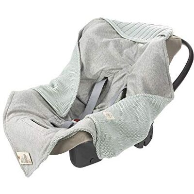 Lässig Baby Gebreide deken voor autostoel, deken voor babyautostoel, 100% biologisch katoen, GOTS mint Lässig Baby Gebreide deken voor autostoel, deken voor babyautostoel, 100% biologisch katoen, GOTS mint