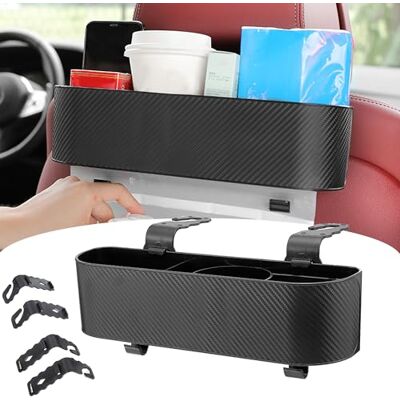 xiruiubao Bekerhouder voor hoofdsteun, achterbank van de auto, multifunctioneel, opbergdoos met bekerhouder en haken, voor kinderen en volwassenen, auto-accessoires, zwart xiruiubao Bekerhouder voor hoofdsteun, achterbank van de auto, multifunctioneel, opbergdoos met bekerhouder en haken, voor kinderen en volwassenen, auto-accessoires, zwart
