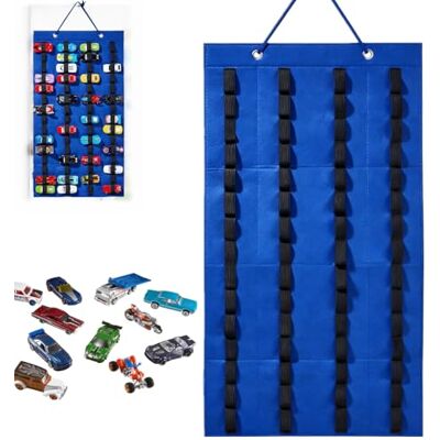 Qivine Hot Wheels Autodisplay van vilt om op te hangen, dubbelzijdige deur, hoes voor 120 auto's, speelgoed voor slaapkamer, kinderkamer Qivine Hot Wheels Autodisplay van vilt om op te hangen, dubbelzijdige deur, hoes voor 120 auto's, speelgoed voor slaapkamer, kinderkamer