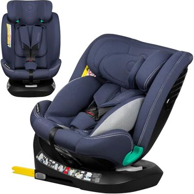 Lionelo Bastiaan One i-Size Autostoel, 360° draaibaar, voor baby's en kinderen, 40-150 cm, groep 0/1/2/3 ISOFIX & Top Tether, R129, hoofdsteun 13 posities, 5-punts riem, vormgeheugen, blauw Lionelo Bastiaan One i-Size Autostoel, 360° draaibaar, voor baby's en kinderen, 40-150 cm, groep 0/1/2/3 ISOFIX & Top Tether, R129, hoofdsteun 13 posities, 5-punts riem, vormgeheugen, blauw