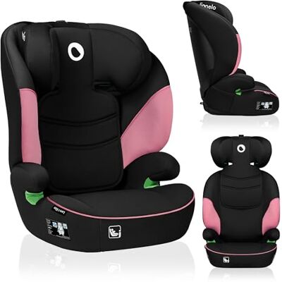 Lionelo Lars i-Size Autostoel voor kinderen, 100-150 cm (groep 2/3), R129, universele gordelinstallatie, hoofdsteun 10 posities, zijdelingse bescherming, comfortabele armleuningen, afneembare rugleuning, roze Lionelo Lars i-Size Autostoel voor kinderen, 100-150 cm (groep 2/3), R129, universele gordelinstallatie, hoofdsteun 10 posities, zijdelingse bescherming, comfortabele armleuningen, afneembare rugleuning, roze