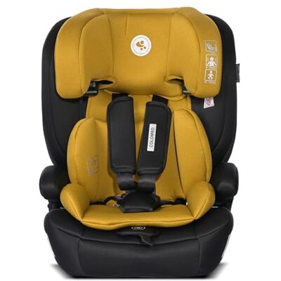 Lorelli Colombo i-Size Autostoel voor kinderen van 76 tot 150 cm, babyzitje, autostoel, verstelbare hoofdsteun, 3-punts veiligheidsgordel, geel Lorelli Colombo i-Size Autostoel voor kinderen van 76 tot 150 cm, babyzitje, autostoel, verstelbare hoofdsteun, 3-punts veiligheidsgordel, geel