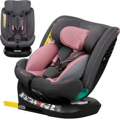 Lionelo Bastiaan One i-Size Autostoel, 360° draaibaar, voor baby's en kinderen, 40-150 cm, groep 0/1/2/3 ISOFIX & Top Tether, R129, hoofdsteun 13 posities, 5-punts riem, vormgeheugen, roze Lionelo Bastiaan One i-Size Autostoel, 360° draaibaar, voor baby's en kinderen, 40-150 cm, groep 0/1/2/3 ISOFIX & Top Tether, R129, hoofdsteun 13 posities, 5-punts riem, vormgeheugen, roze