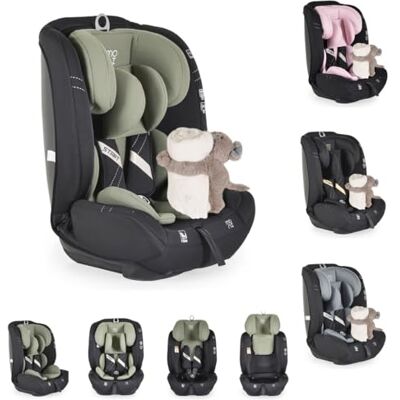 Moni Kinderzitje i-Size Start (76-150 cm), verstelbare hoofdsteun, pluche, kleur: groen Moni Kinderzitje i-Size Start (76-150 cm), verstelbare hoofdsteun, pluche, kleur: groen