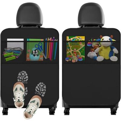 Cozary 2 stuks autostoelbeschermer voor kinderen, anti-slijtage, autostoelbeschermer voor kinderen, met opslag, autostoelbescherming voor kinderen, waterdicht aan de achterkant Cozary 2 stuks autostoelbeschermer voor kinderen, anti-slijtage, autostoelbeschermer voor kinderen, met opslag, autostoelbescherming voor kinderen, waterdicht aan de achterkant