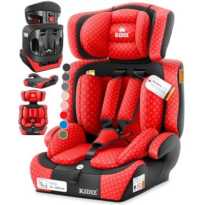 KIDIZ ® i-Size R129 Autostoel 100-150 cm tot 12 jaar Kinderautostoel groep 1/2/3 zonder Isofix, schaalbaar kinderzitje, 5-punts gordel, in hoogte verstelbare hoofdsteun, autostoelverhoging KIDIZ ® i-Size R129 Autostoel 100-150 cm tot 12 jaar Kinderautostoel groep 1/2/3 zonder Isofix, schaalbaar kinderzitje, 5-punts gordel, in hoogte verstelbare hoofdsteun, autostoelverhoging