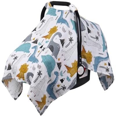 Rquite Baby autostoelhoes, baby autostoelhoezen voor meisjes en jongens, katoenen mousseline autostoelhoes voor baby's, lichte autostoelhoes, babydraagzak hoes Rquite Baby autostoelhoes, baby autostoelhoezen voor meisjes en jongens, katoenen mousseline autostoelhoes voor baby's, lichte autostoelhoes, babydraagzak hoes