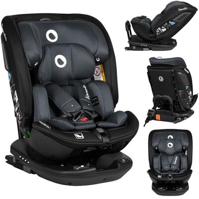 Lionelo Bastiaan RWF i-Size, 360° draaibare autostoel, groep 0/1/2/3 (40-150 cm), ISOFIX & Top Tether, R129, 15 niveaus verstelbare hoofdsteun, rugleuning kantelbaar, 4 instellingen, zijdelingse bescherming, grijs Lionelo Bastiaan RWF i-Size, 360° draaibare autostoel, groep 0/1/2/3 (40-150 cm), ISOFIX & Top Tether, R129, 15 niveaus verstelbare hoofdsteun, rugleuning kantelbaar, 4 instellingen, zijdelingse bescherming, grijs