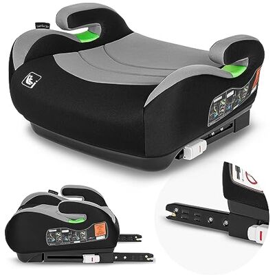 Lionelo Luuk Fix i-Size autostoelverhoger voor kinderen met ISOFIX (groep 2/3, 6-12 jaar, 125-150 cm), veilige autostoel R129, ergonomisch met comfortabele armleuningen, afneembare hoes, wasbaar, grijs Lionelo Luuk Fix i-Size autostoelverhoger voor kinderen met ISOFIX (groep 2/3, 6-12 jaar, 125-150 cm), veilige autostoel R129, ergonomisch met comfortabele armleuningen, afneembare hoes, wasbaar, grijs