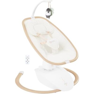 Babymoov Elektrische babyschommel Swoon Hoop, afstandsbediening inbegrepen, strak design, 90 graden draaibare zitting, comfortabel, 5 schommelbewegingen, programmeerbaar, 8 slaapliedjes, speelboog inbegrepen, zand Babymoov Elektrische babyschommel Swoon Hoop, afstandsbediening inbegrepen, strak design, 90 graden draaibare zitting, comfortabel, 5 schommelbewegingen, programmeerbaar, 8 slaapliedjes, speelboog inbegrepen, zand