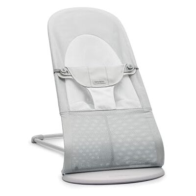 BabyBjörn Uitsmijter Balance Soft, Lichtgrijs frame, Mesh, Zilver/Wit BabyBjörn Uitsmijter Balance Soft, Lichtgrijs frame, Mesh, Zilver/Wit