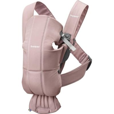 BabyBjörn Mini geweven babydrager poederroze BabyBjörn Mini geweven babydrager poederroze