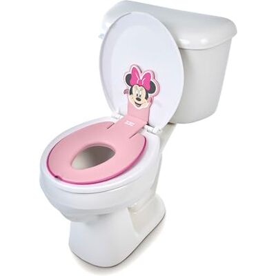 Bright Starts Disney Baby Minnie Mouse klappot en zitting om veilig op te zitten en aan het toilet te bevestigen, ruimtebesparend design, geschikt voor de meeste toiletten Bright Starts Disney Baby Minnie Mouse klappot en zitting om veilig op te zitten en aan het toilet te bevestigen, ruimtebesparend design, geschikt voor de meeste toiletten