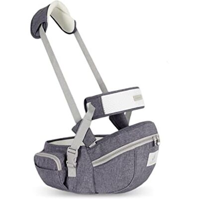 SONARIN Multifunctionele babydraagzak, heupzitje, ergonomische buikdrager, taillekruk met veiligheidsgordel en schouderriem voor pasgeborenen, peuters, 0-24 maanden (grijs) SONARIN Multifunctionele babydraagzak, heupzitje, ergonomische buikdrager, taillekruk met veiligheidsgordel en schouderriem voor pasgeborenen, peuters, 0-24 maanden (grijs)