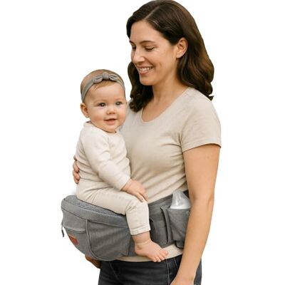 Sunveno Baby Ergonomische heupzitje, ademende babydrager met fysiologische zitting, zachte drager van lichte, gecertificeerde stoffen voor pasgeborenen, kinderen, 6-38 lbs, grijs Sunveno Baby Ergonomische heupzitje, ademende babydrager met fysiologische zitting, zachte drager van lichte, gecertificeerde stoffen voor pasgeborenen, kinderen, 6-38 lbs, grijs