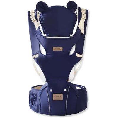 SONARIN Porte-bébé multifonctionnel 3 en 1 avec siège de hanche, porte-bébé ergonomique et respirant, sac à dos, porte-bébé avant multi-positions pour 0 à 36 mois (bleu foncé) SONARIN Porte-bébé multifonctionnel 3 en 1 avec siège de hanche, porte-bébé ergonomique et respirant, sac à dos, porte-bébé avant multi-positions pour 0 à 36 mois (bleu foncé)